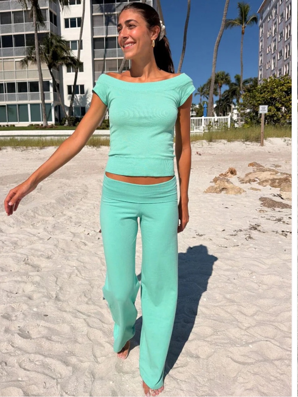 Brandy Melville Priscilla teal set